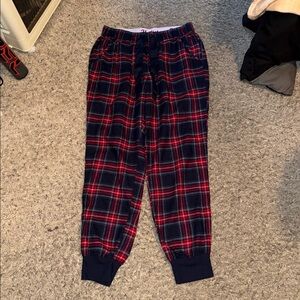 🖤HOLLISTER NAVY BLUE/ RED PLAID SLEEP JOGGERS SIZE S🖤